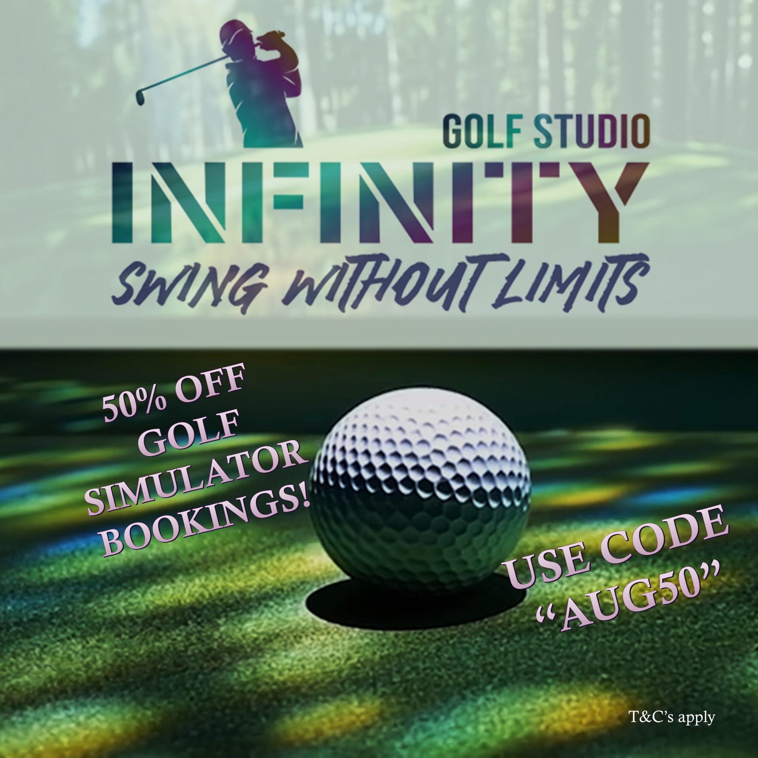 50% off Golf in August