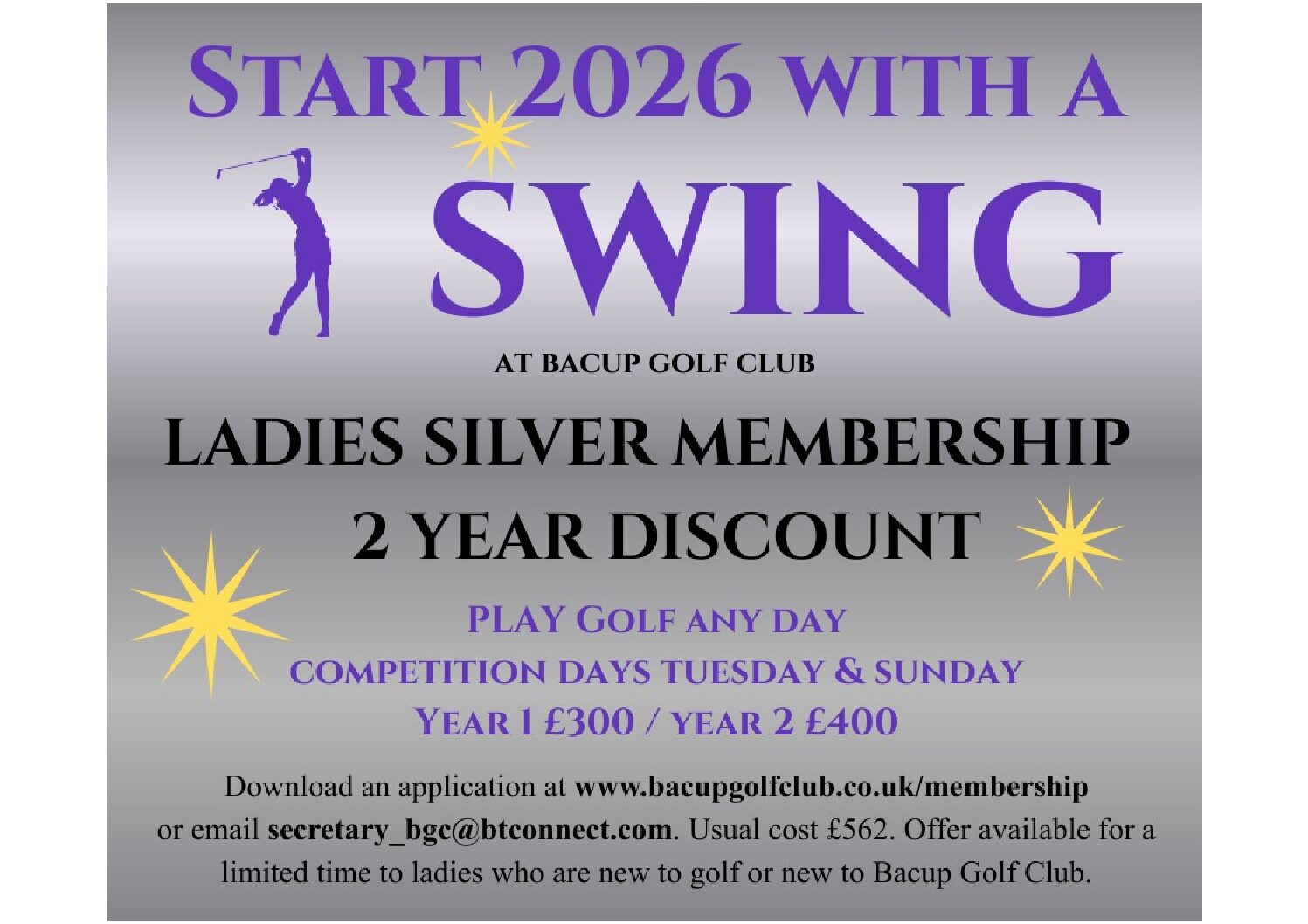 Ladies Special Offer – 2 years (Silver)