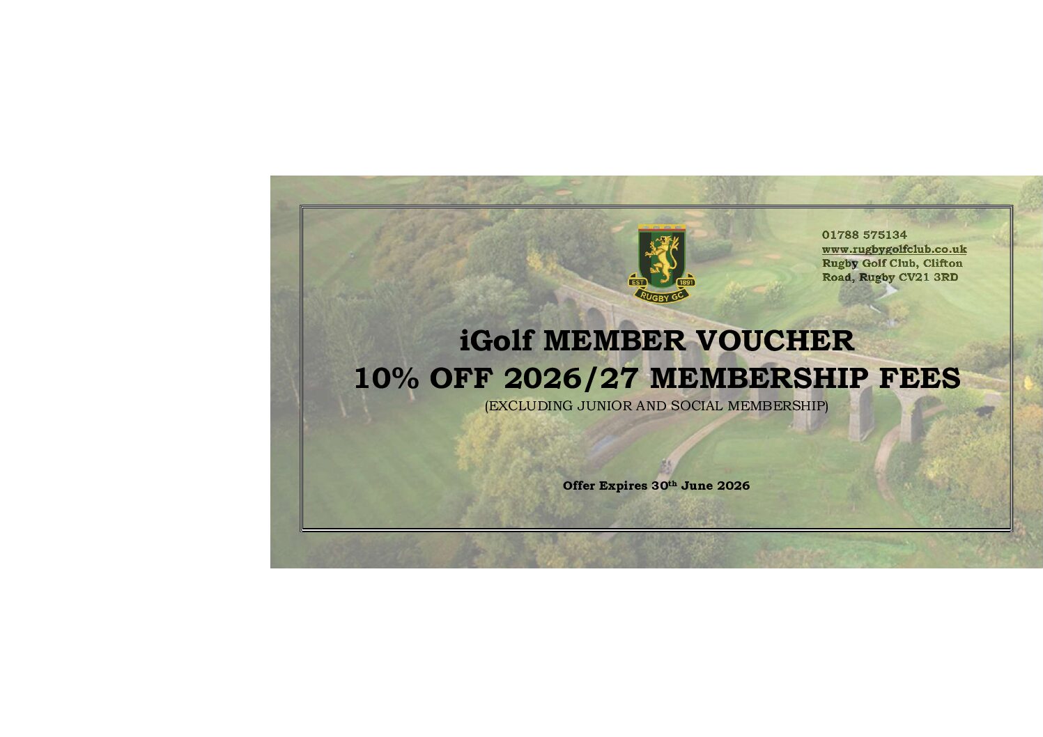 10% Discount of Annual Fees for 2026/27 Membership