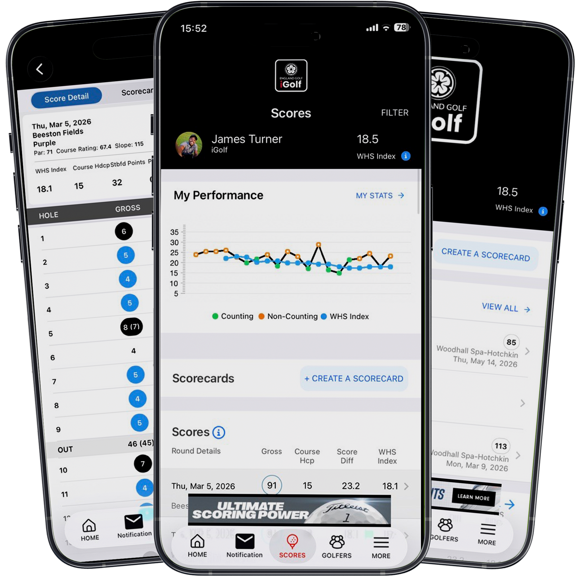App screens - iGolf - 2