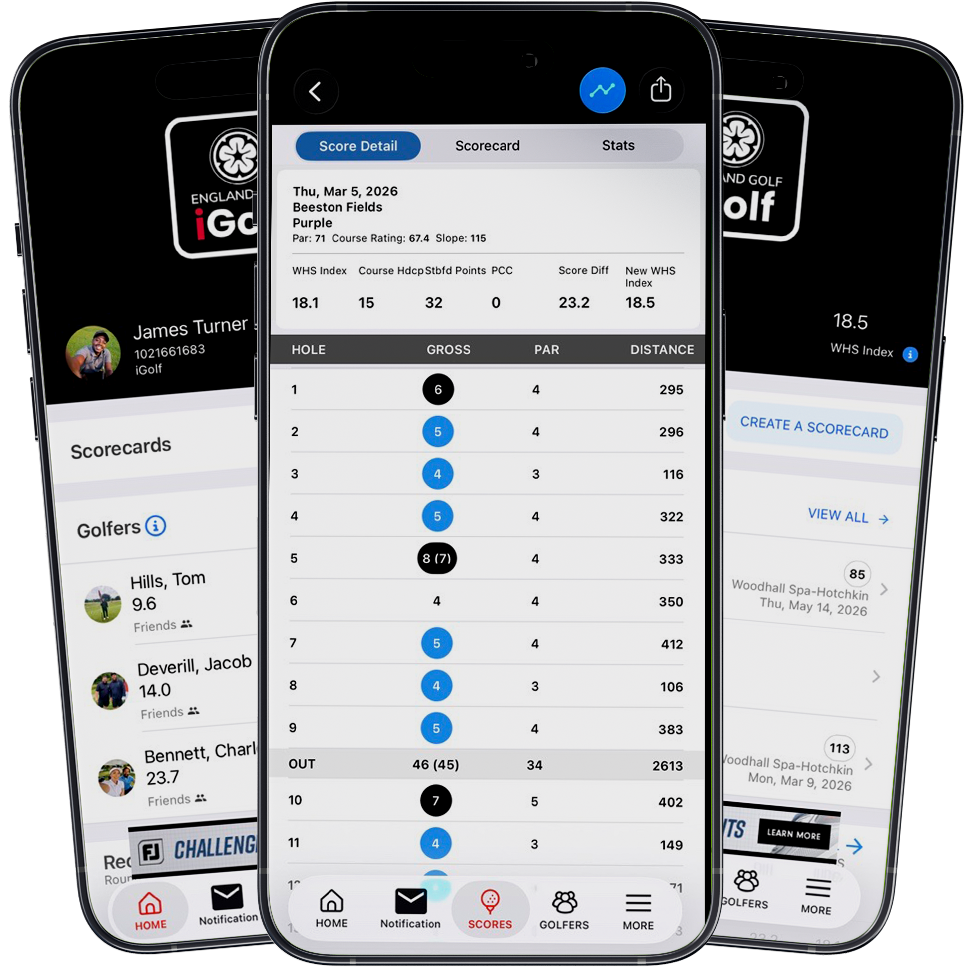 App screens - iGolf - 3